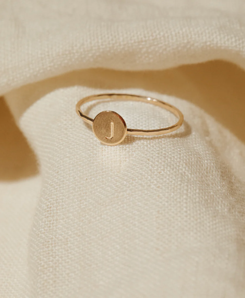 Initial Stacker Ring: Gold-filled