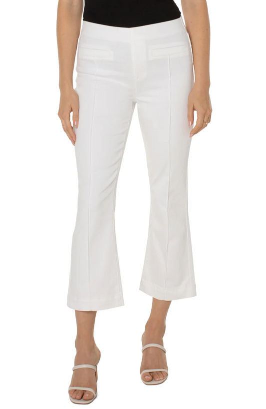 Chloe Pull-On Crop Flare Pants Bright White