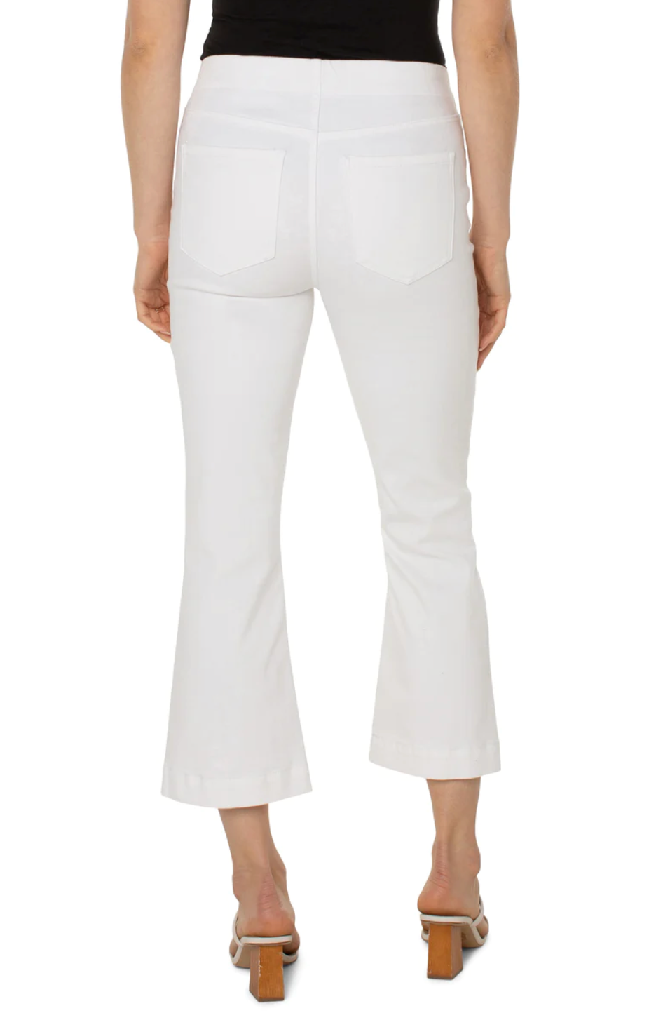Chloe Pull-On Crop Flare Pants Bright White