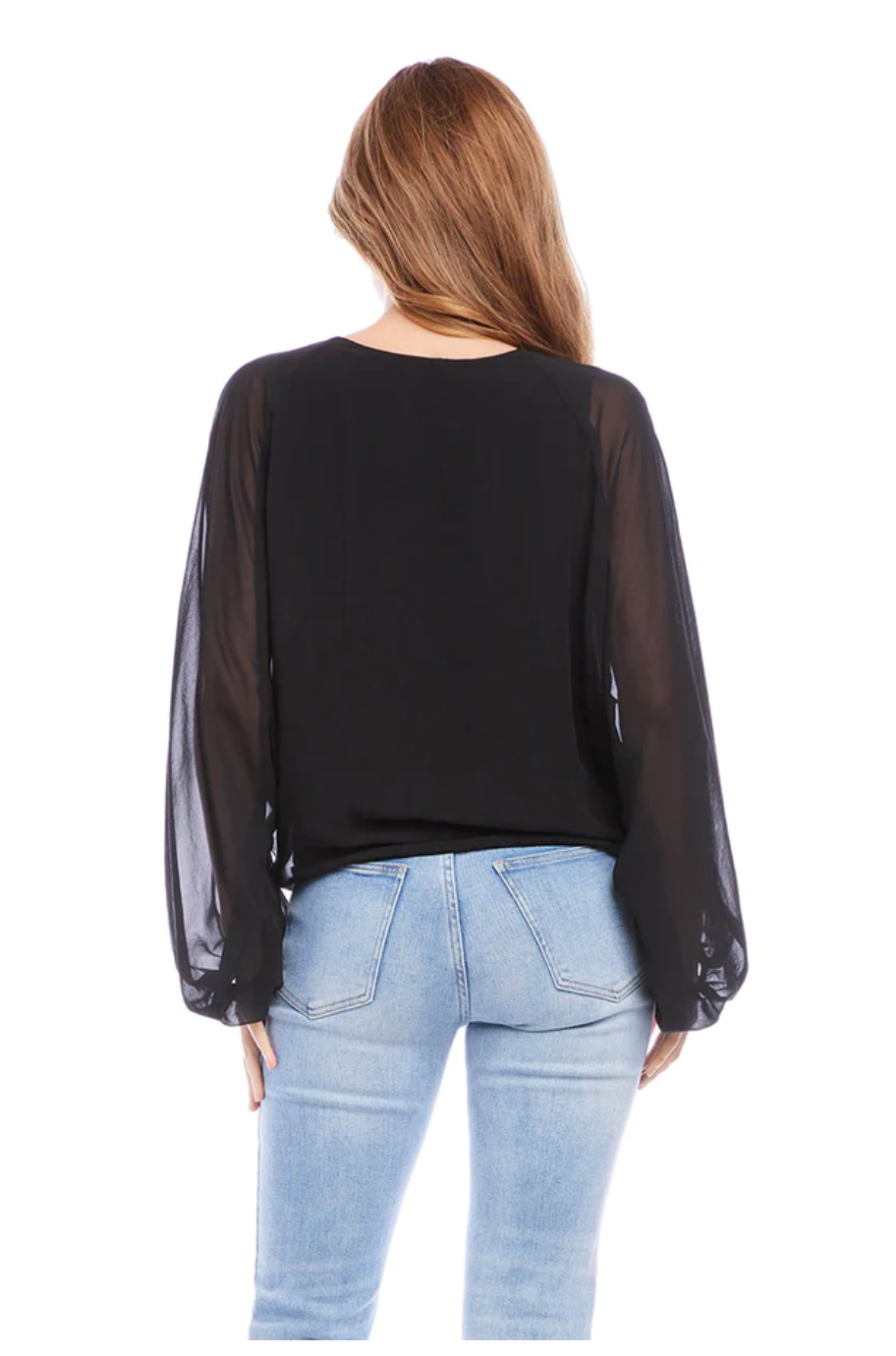 Lantern Sleeve Top Black