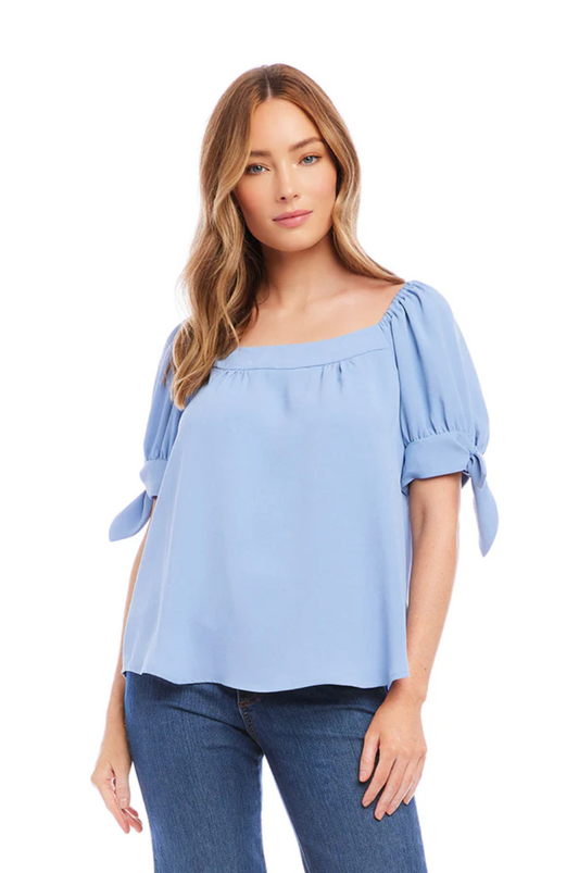 Square Neck Top Blue