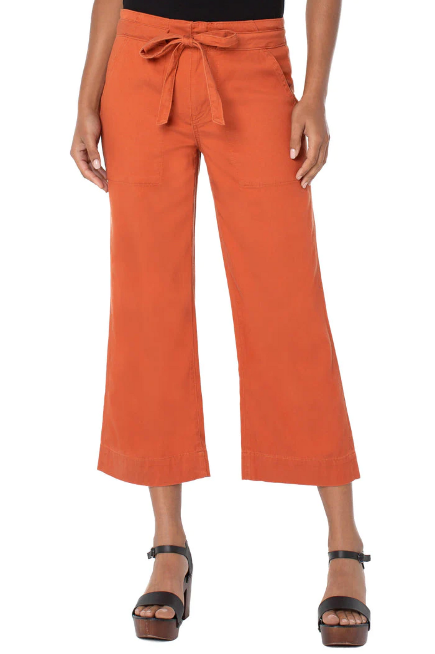 Encased Self Tie Pants Orange Rust