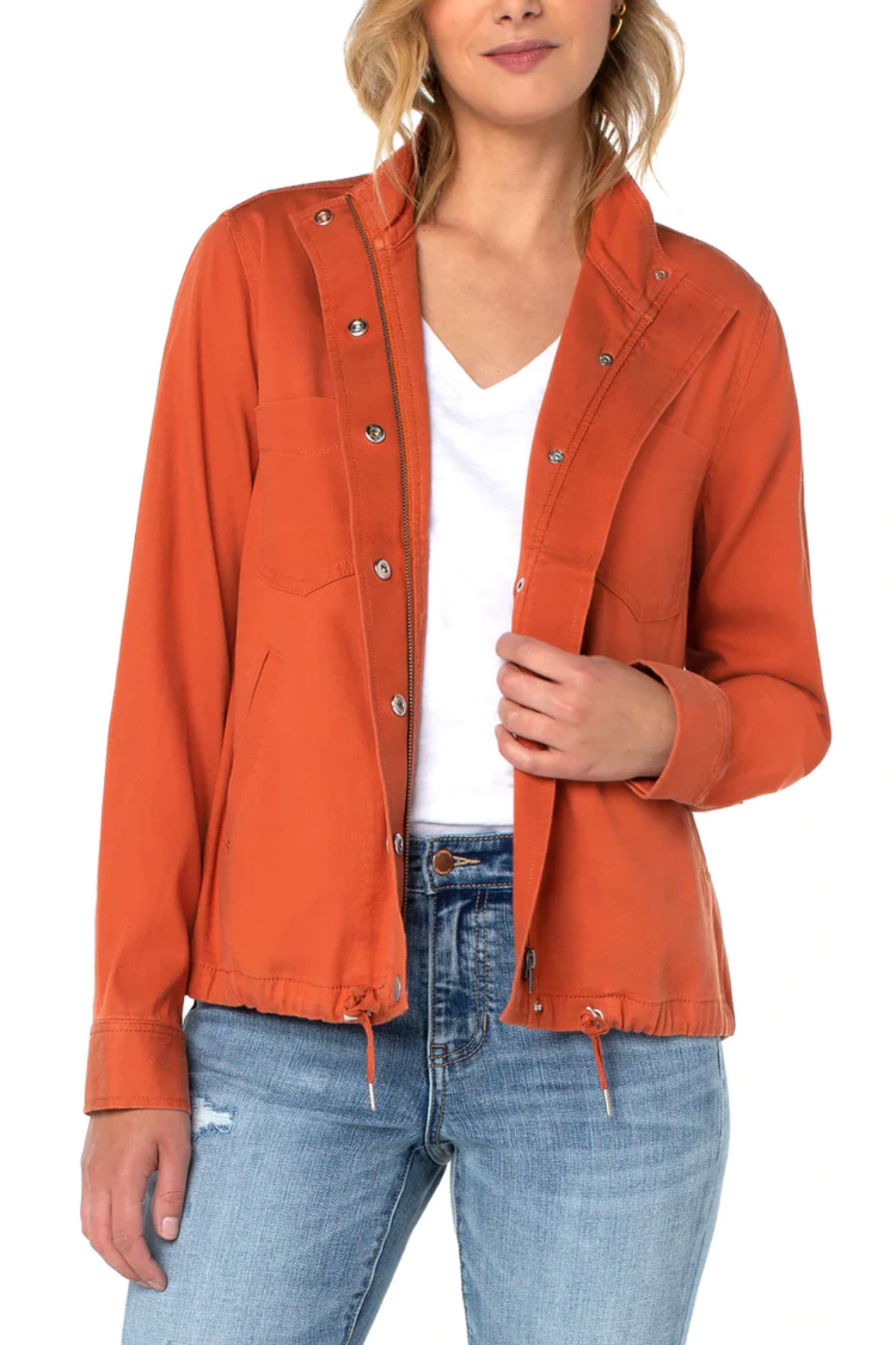 Cinch Waist Jacket Orange Rust