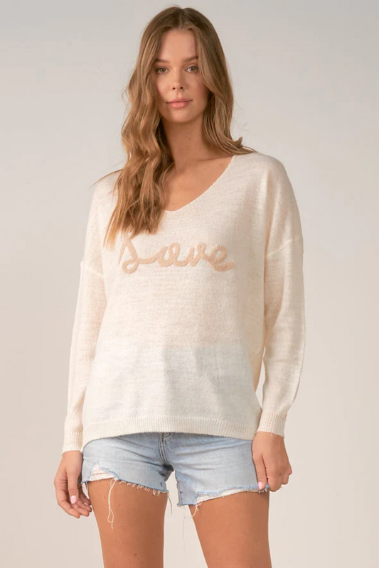 Sweater Love Print Cream
