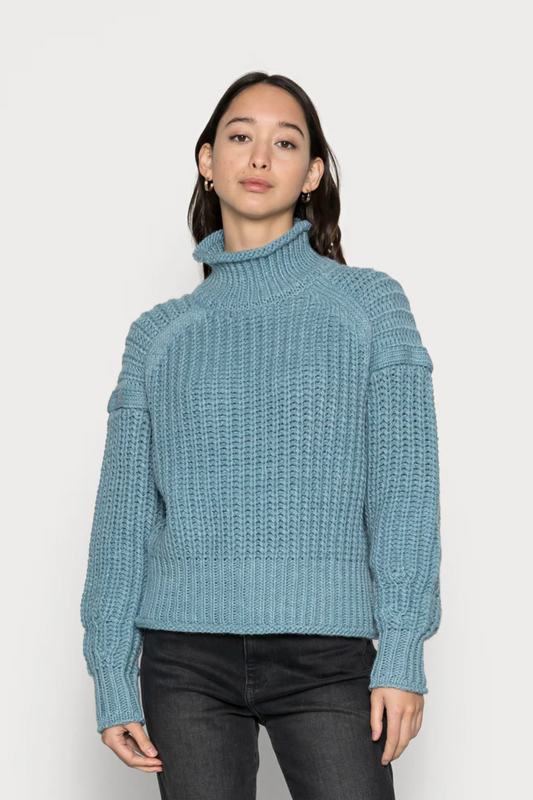 Collared Raglan Sleeve Sweater Provincial Blue