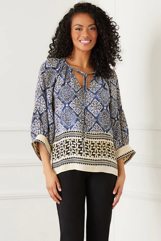 Blouson Sleeve Top Print