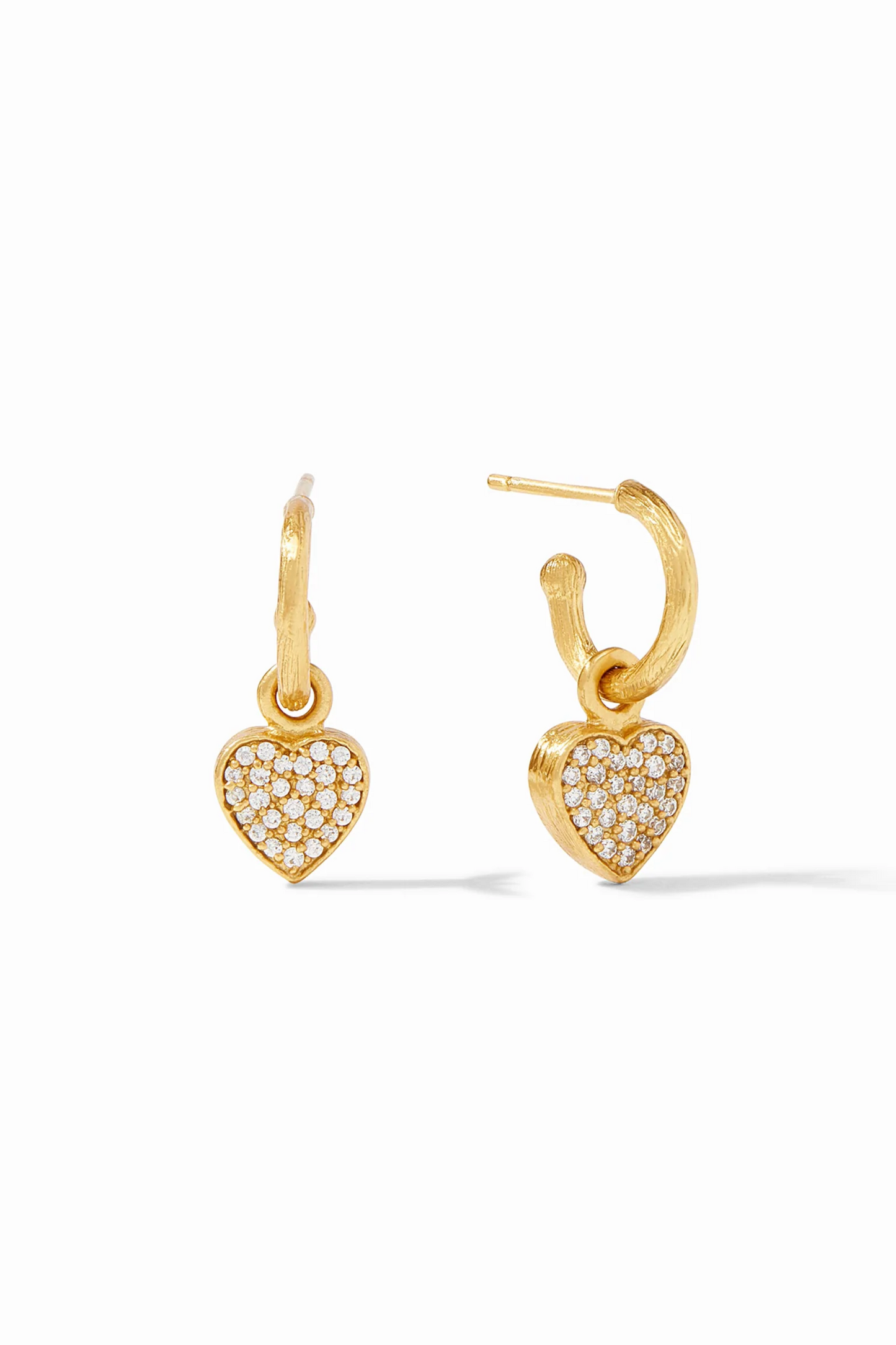 Heart Pave Demi Hoop & Charm Earring