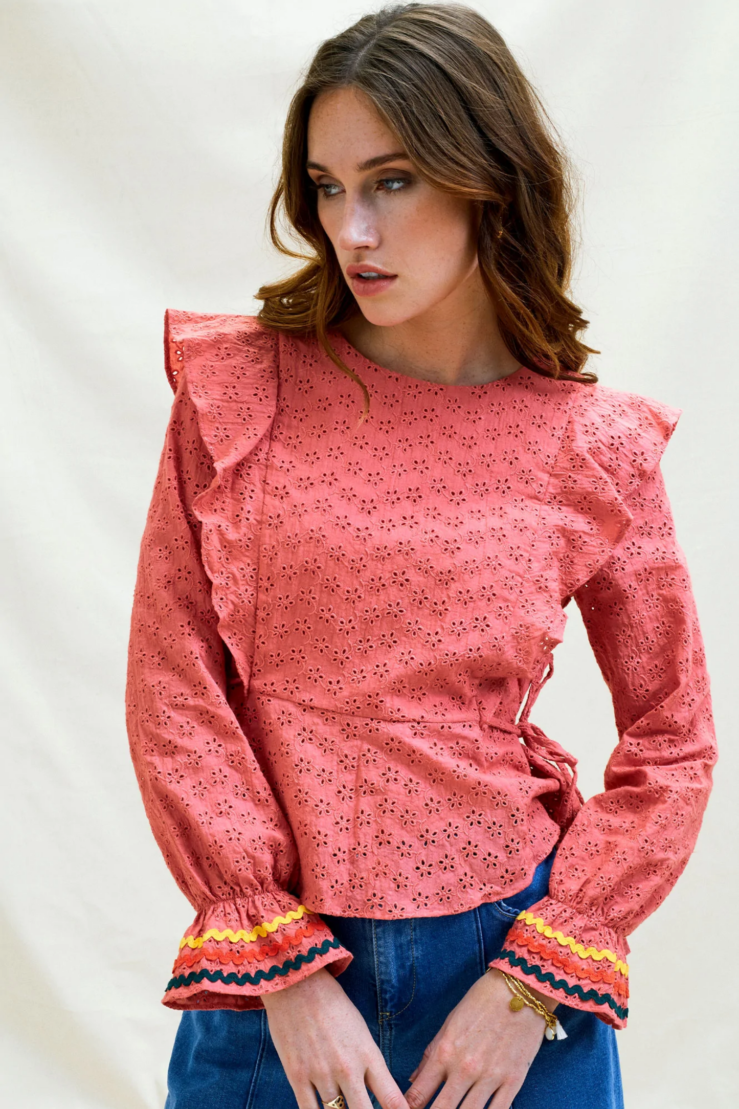 Hope Embroidered Blouse Pink